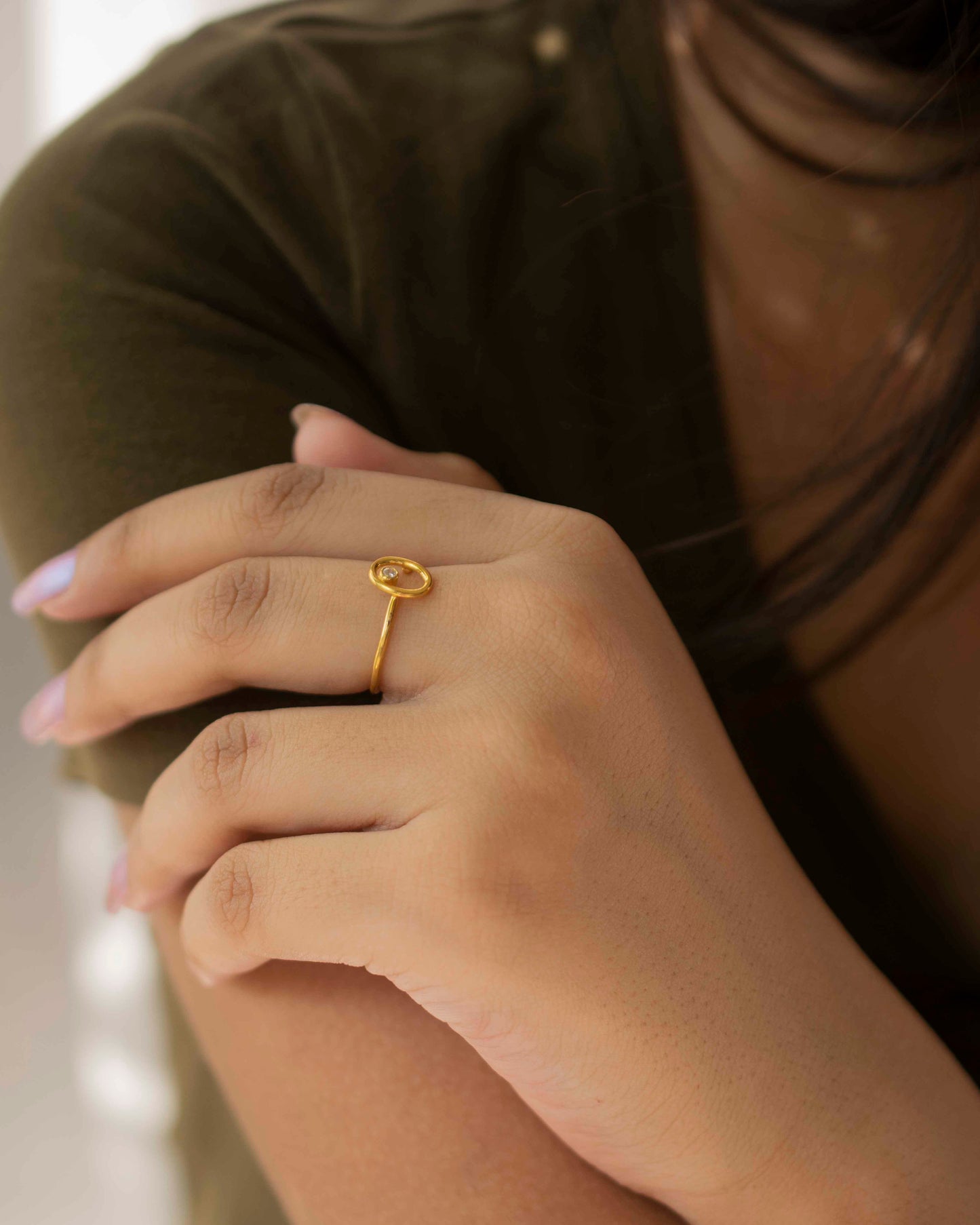 OVAL DIAMOND 14K GOLD RING
