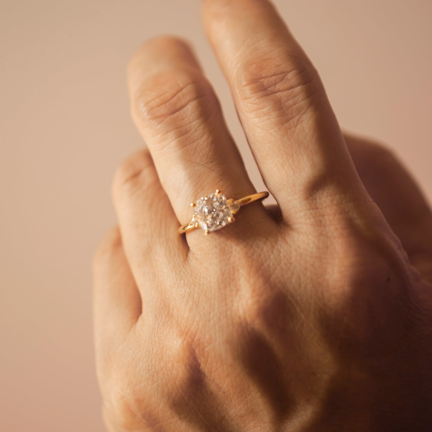 FLORENCE CUSHION SOLITAIRE GOLD RING