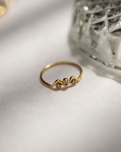 ZIGZAG DIAMOND 14K GOLD RING