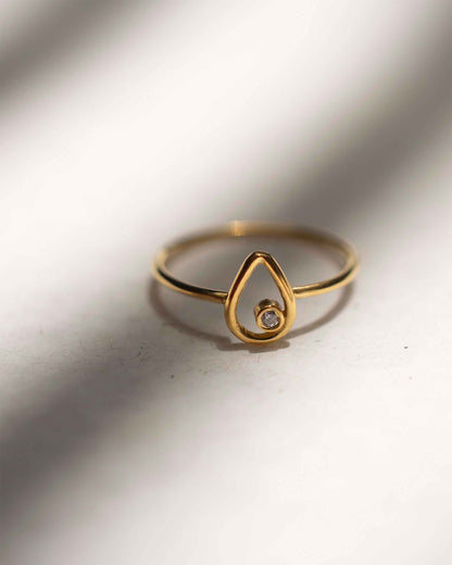 PEAR DIAMOND 14K GOLD RING