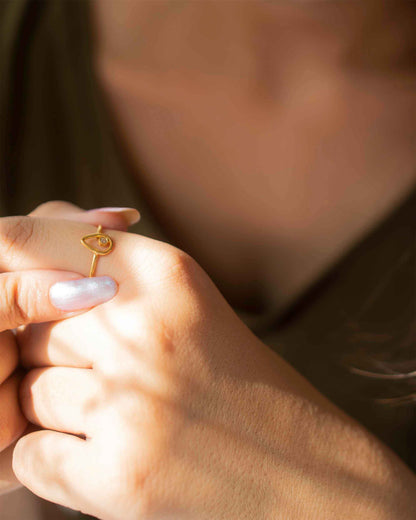 PEAR DIAMOND 14K GOLD RING