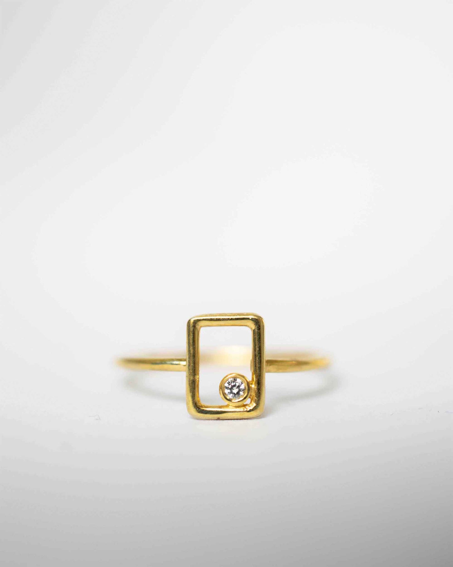 RECTANGLE DIAMOND 14K GOLD RING