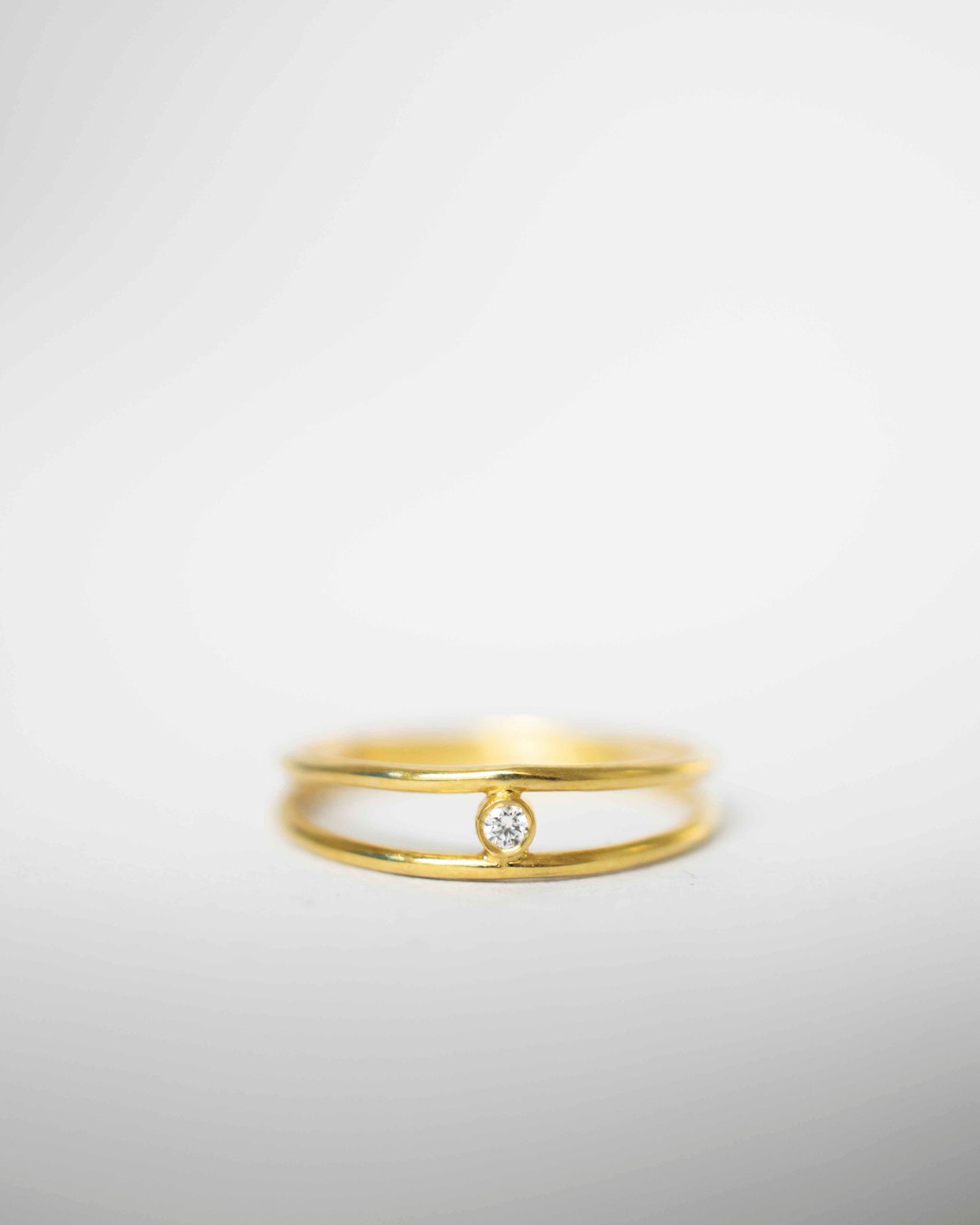 DUAL SLIM DIAMOND 14K GOLD RING