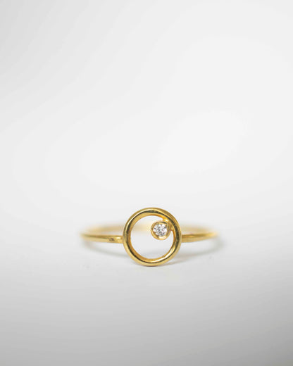 CIRCLE DIAMOND 14K GOLD RING