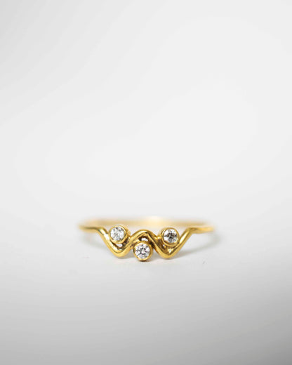 ZIGZAG DIAMOND 14K GOLD RING