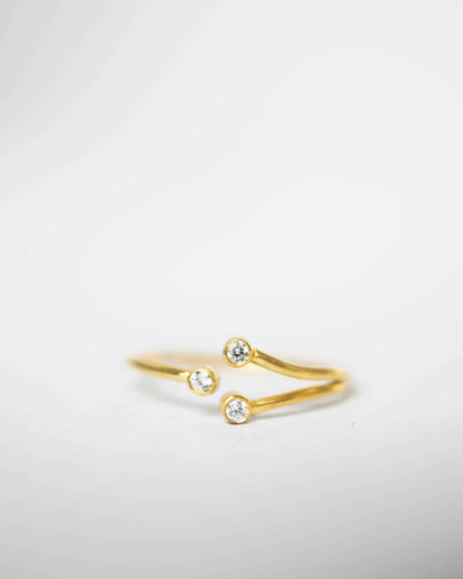 Y DIAMOND 14K GOLD RING