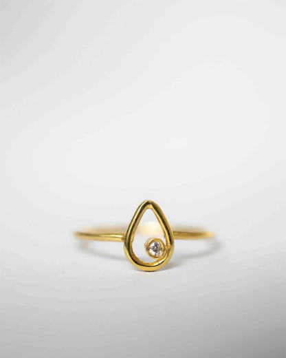 PEAR DIAMOND 14K GOLD RING