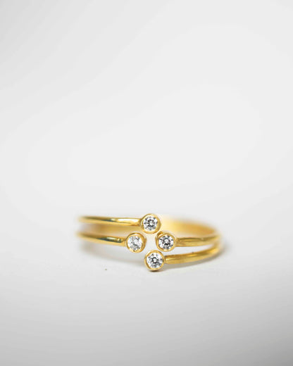 FLORA OPEN DIAMOND 14K GOLD RING