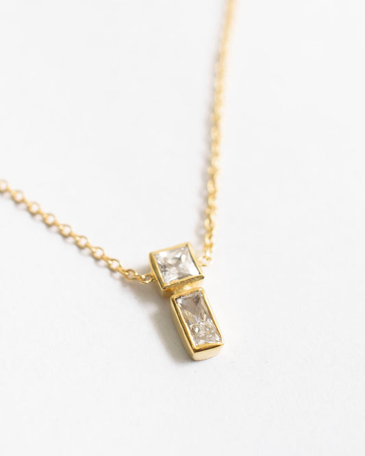 PRINCESS & BAGUETTE STACK NECKLACE