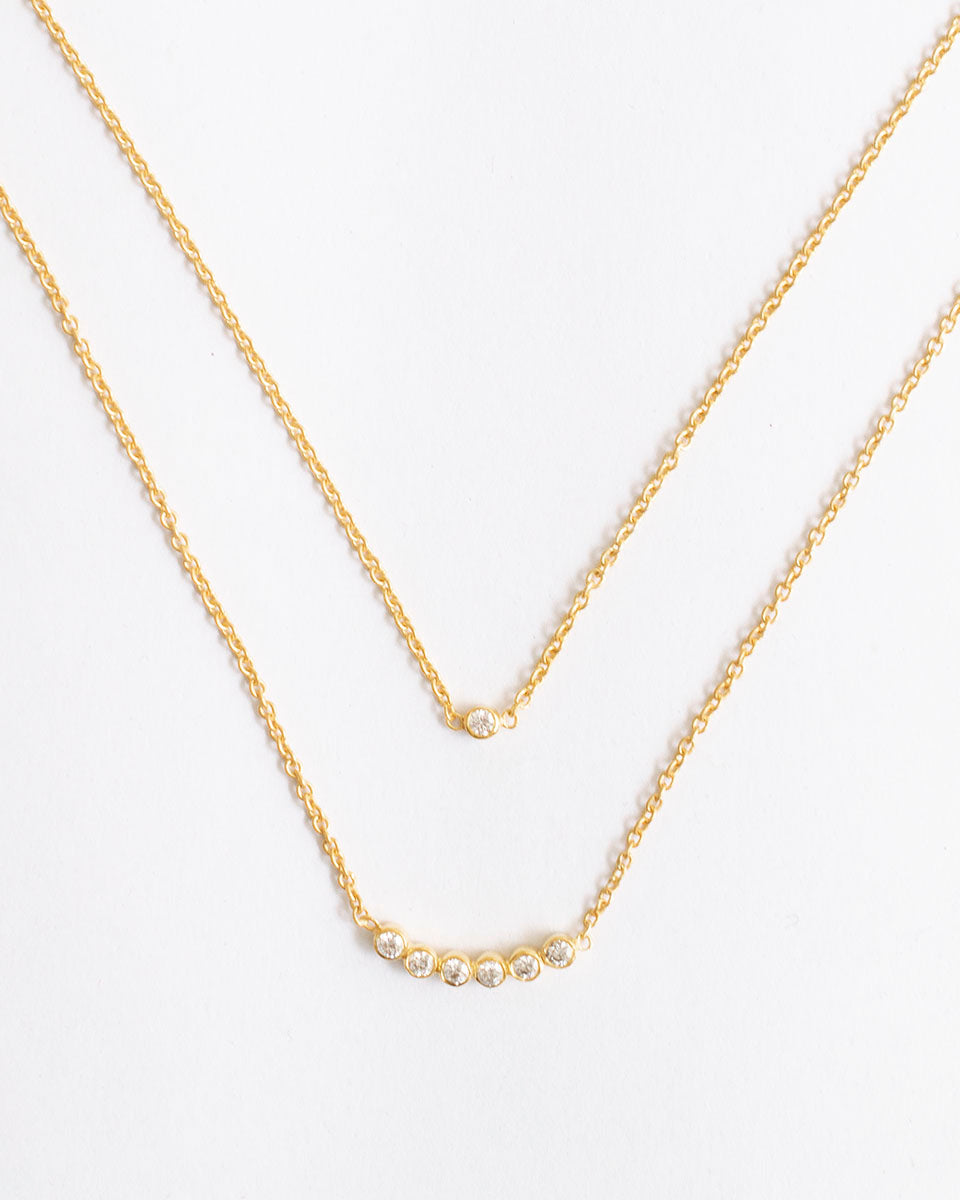 DOT CURVE LAYERED NECKLACES