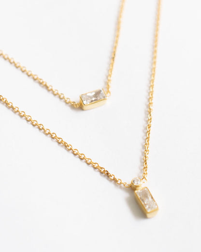 THE BAGUETTE LAYERED NECKLACES