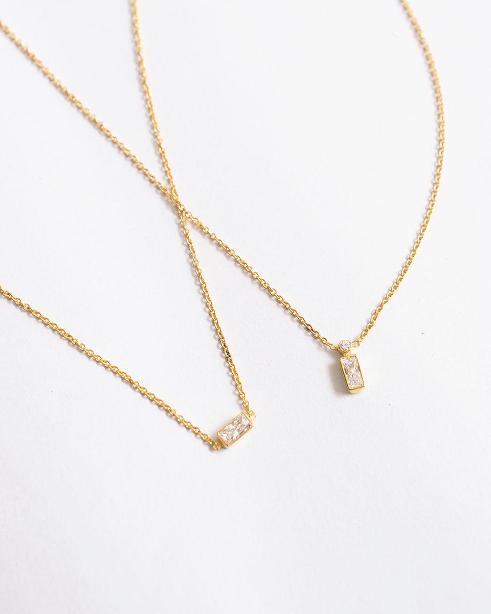 THE BAGUETTE LAYERED NECKLACES