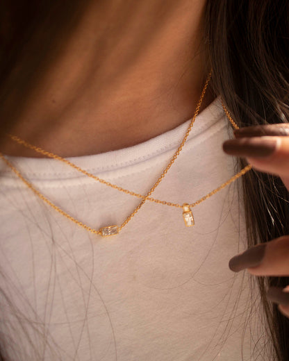 THE BAGUETTE LAYERED NECKLACES