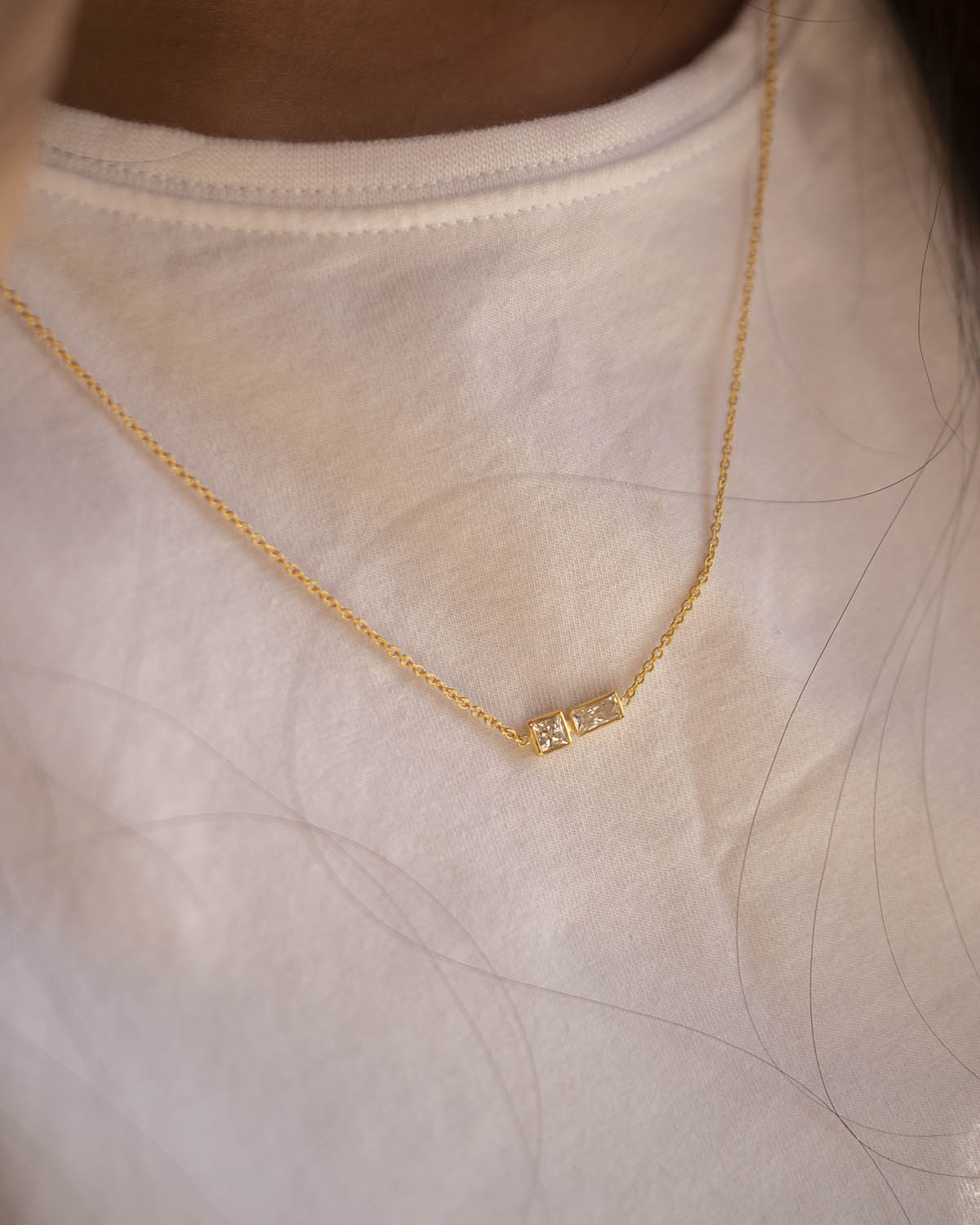 PRINCESS & BAGUETTE NECKLACE