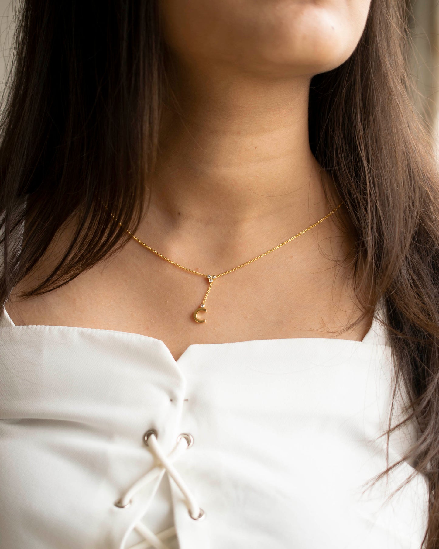 INITIAL LARIAT NECKLACE