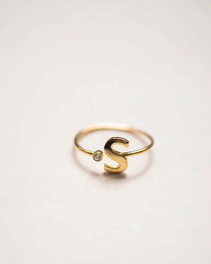 DOT INITIAL OPEN RING