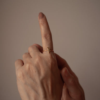 FEATHER 14K GOLD RING