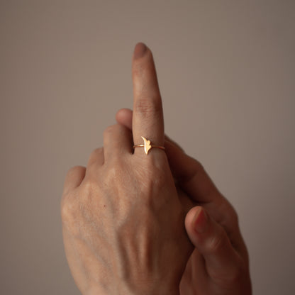 FEATHER 14K GOLD RING