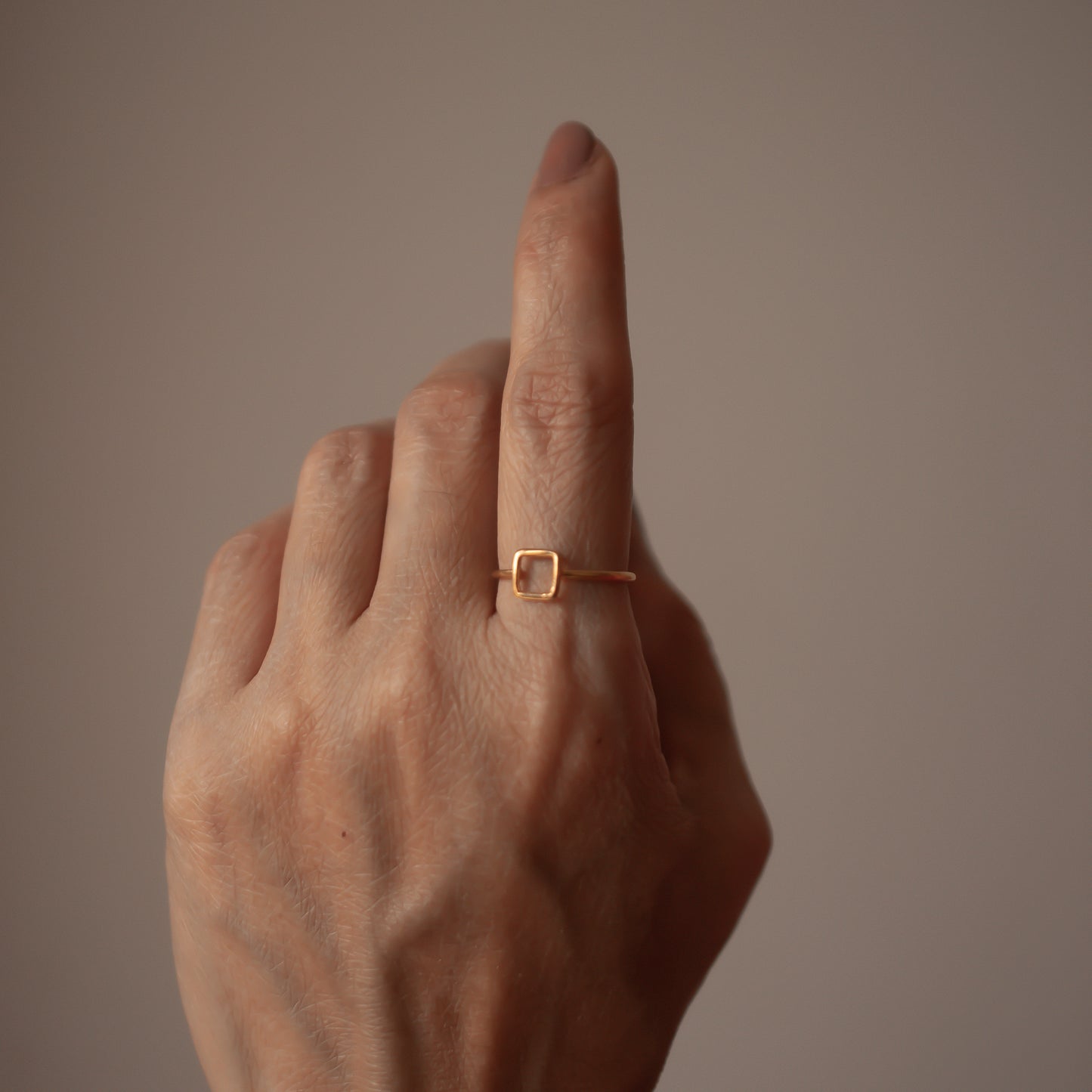 SQUARE WIRE 14K GOLD RING