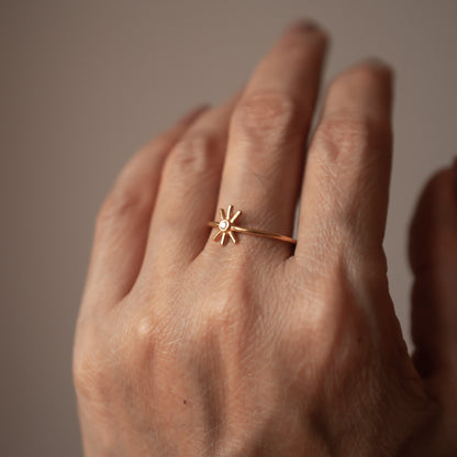 SNOWFLAKE DIAMOND 14K GOLD RING