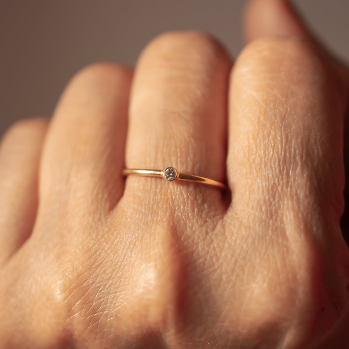 TINY DIAMOND 14K GOLD RING