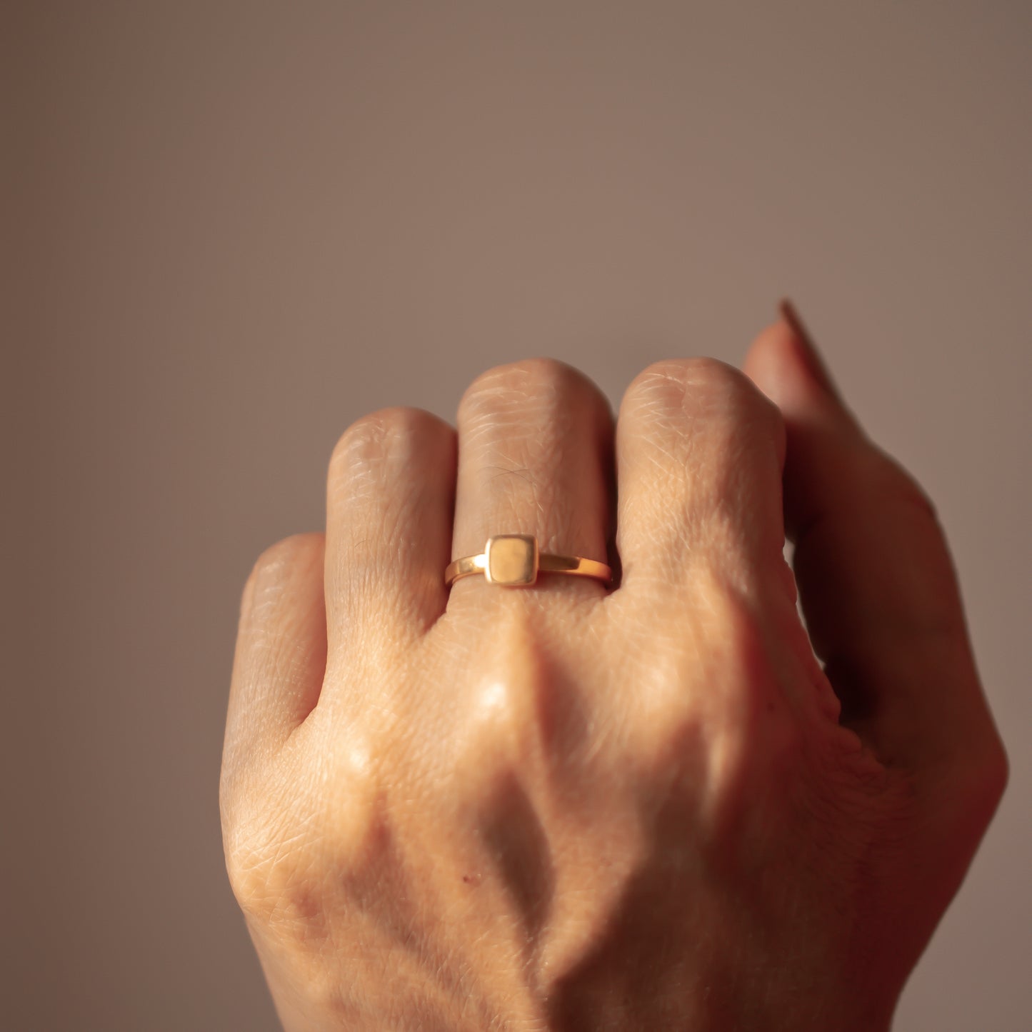 SQUARE BAND 14K GOLD RING