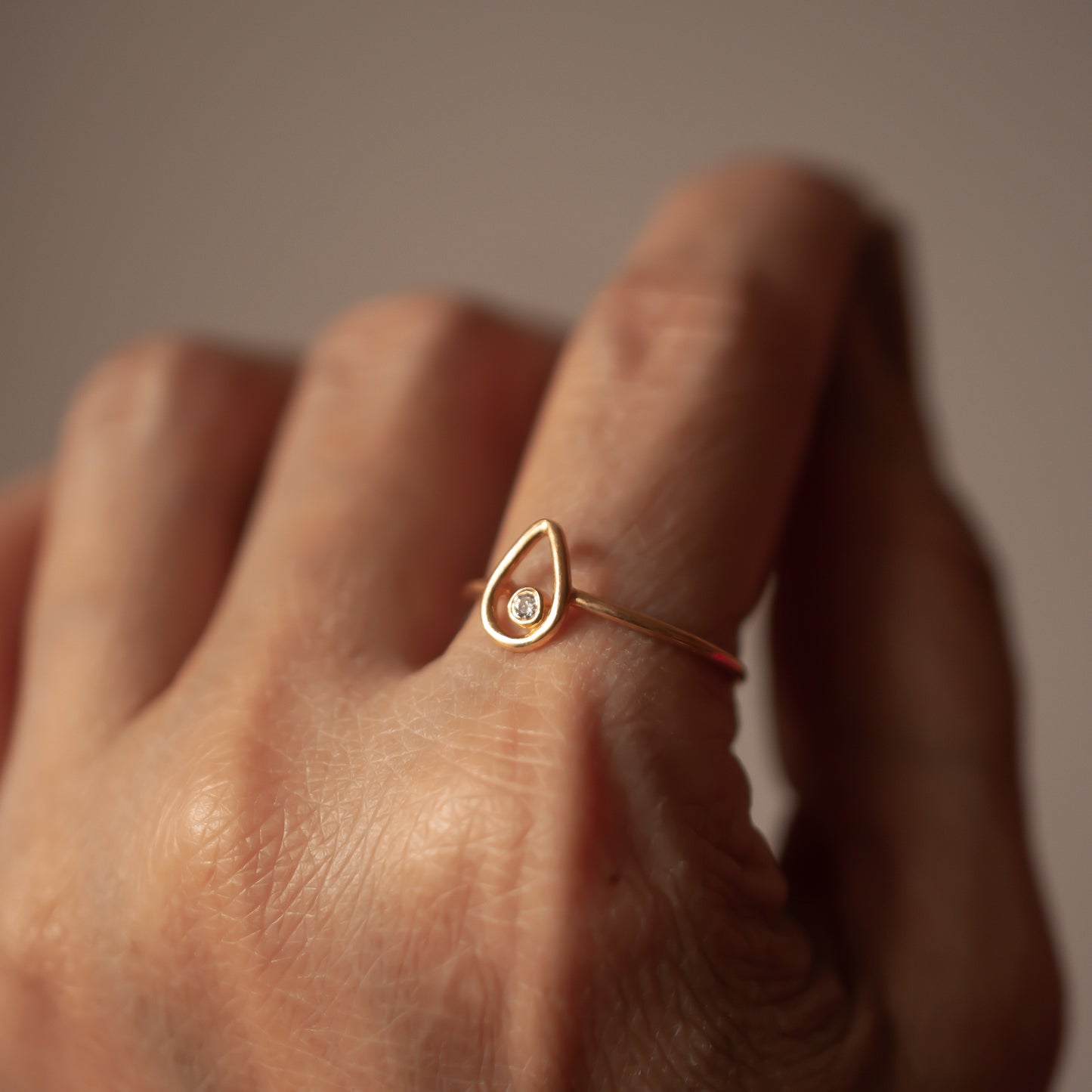 PEAR DIAMOND 14K GOLD RING