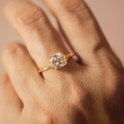 FLORENCE CUSHION SOLITAIRE GOLD RING